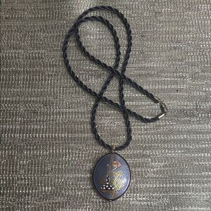 Blue and Gold Pendant Necklace
